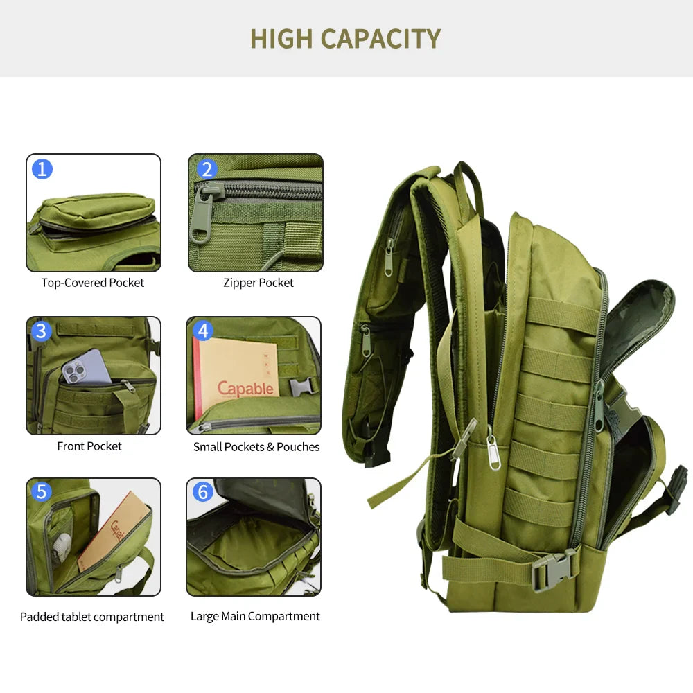 35L Military Tactical Backpack Army Assault Bag Molle System Bag Outdoor Sports Backpack Camping Hiking Backpack Hunting Bags