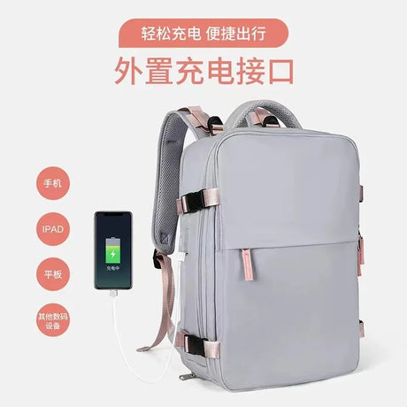 35L Travel Backpack Women Laptop Business Backpacks Multifunctional USB Charging Mochila School Luggage Bag with Shoes Pocket