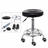 360° Beauty Salon Rotating Work Chair 44-57cm Height Adjustable Hydraulic Rolling Rotating Stool for Home/Office/Bar Black White