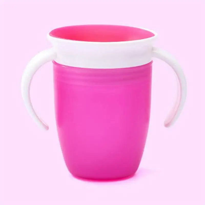 360 Degrees Can Be Rotated Baby Learning Drinking Cup With Double Handle Flip lid Leakproof Magic Cup Infants Water Cups Bottle