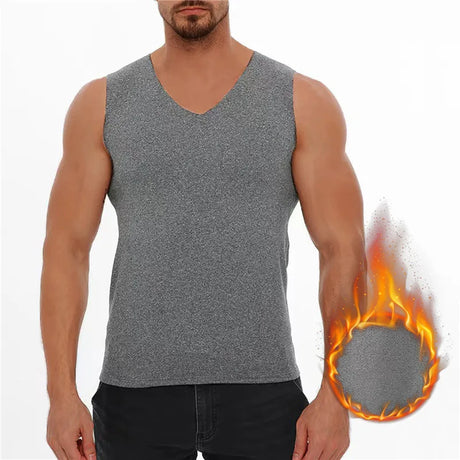 37℃ Thermal Vest Men'S Thermal Underwear Vest Autumn Winter Long Thermal Underwear Tank Top V-Neck Seamless Underwear for Man