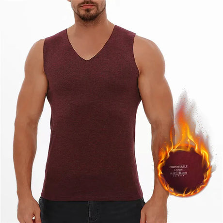 37℃ Thermal Vest Men'S Thermal Underwear Vest Autumn Winter Long Thermal Underwear Tank Top V-Neck Seamless Underwear for Man