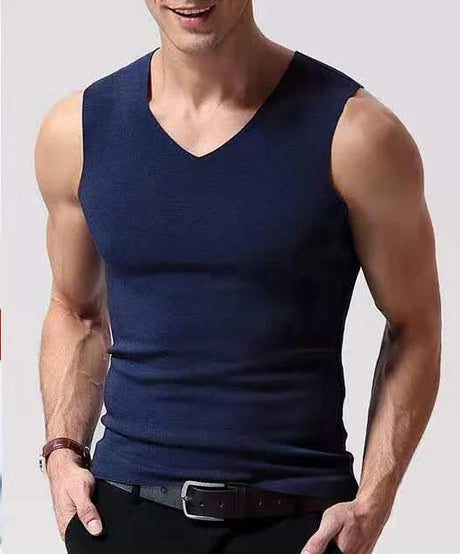 37℃ Thermal Vest Men'S Thermal Underwear Vest Autumn Winter Long Thermal Underwear Tank Top V-Neck Seamless Underwear for Man