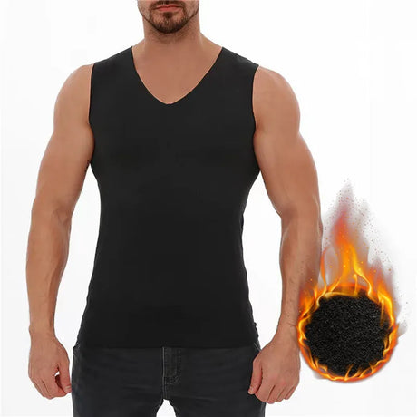 37℃ Thermal Vest Men'S Thermal Underwear Vest Autumn Winter Long Thermal Underwear Tank Top V-Neck Seamless Underwear for Man