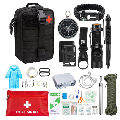 38 in 1 Survival First Aid Kit Military Full Set Molle Outdoor Gear Emergency Kits Camping Hiking  Adventures Trauma Bag