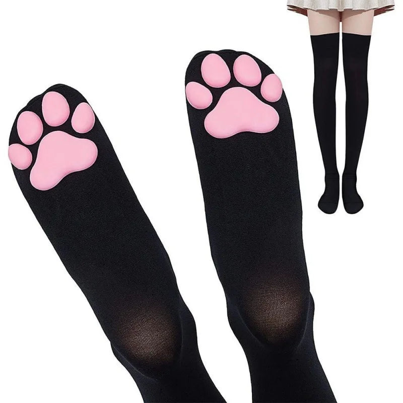 3D Cat Claw Long Socks Girls Stockings Sexy Kawaii Socks Thigh High Stockings Women Lolita Socks Claw Pad Cosplay Socks