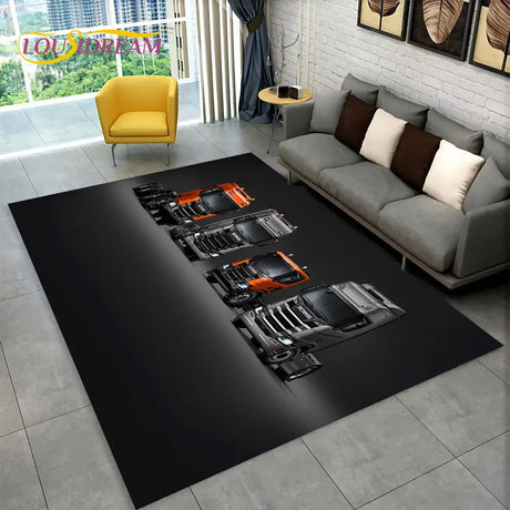 3D Top Class Truck S-Scania Cartoon Area Rug,Carpet Rug for Living Room Bedroom Sofa Doormat Decoration,Child Non-slip Floor Mat