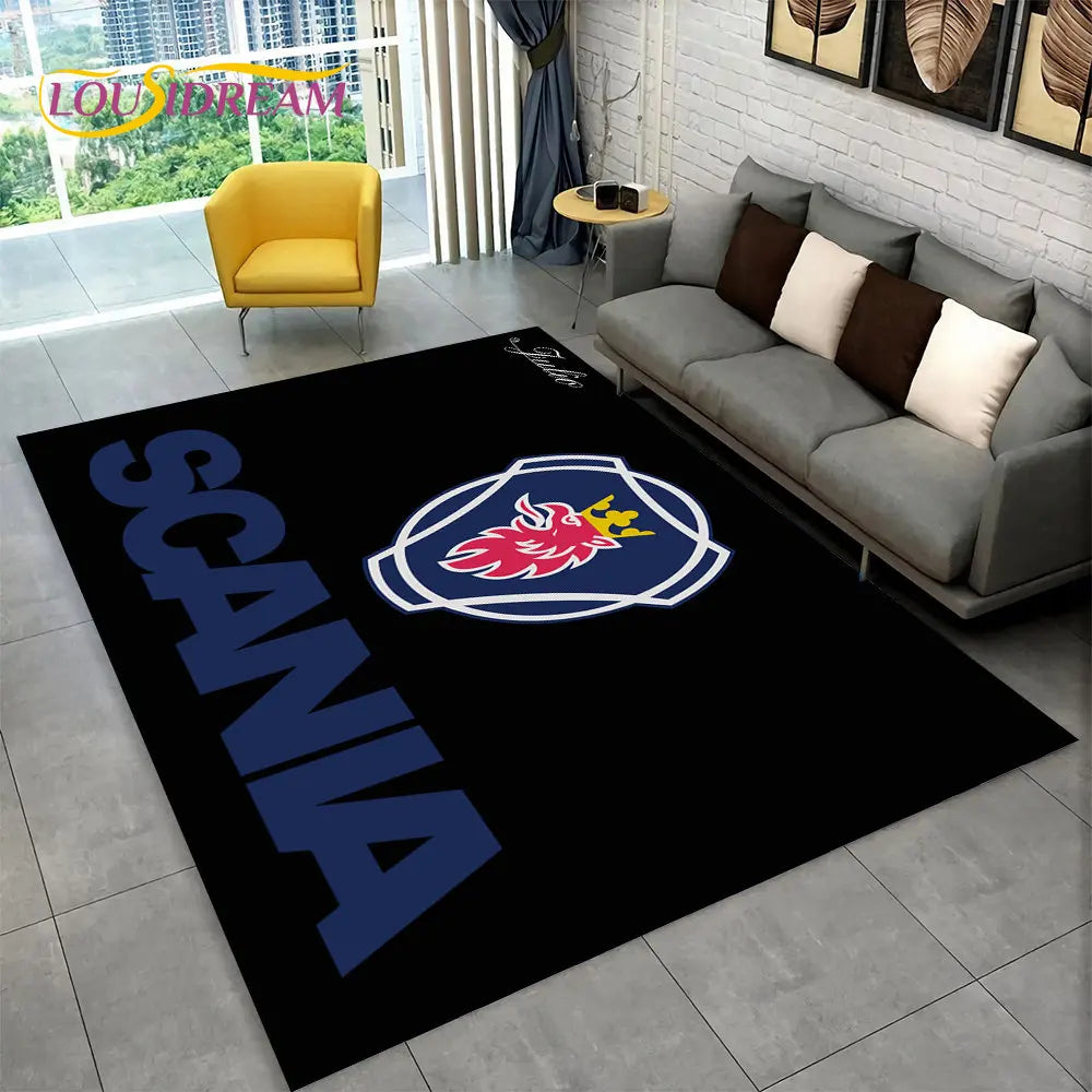 3D Top Class Truck S-Scania Cartoon Area Rug,Carpet Rug for Living Room Bedroom Sofa Doormat Decoration,Child Non-slip Floor Mat