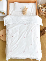 3PCS Bedding Set Vintage Cartoon Cotton Baby Children Crib Bed Duvet Cover Sheet Pillowcase Without Filler