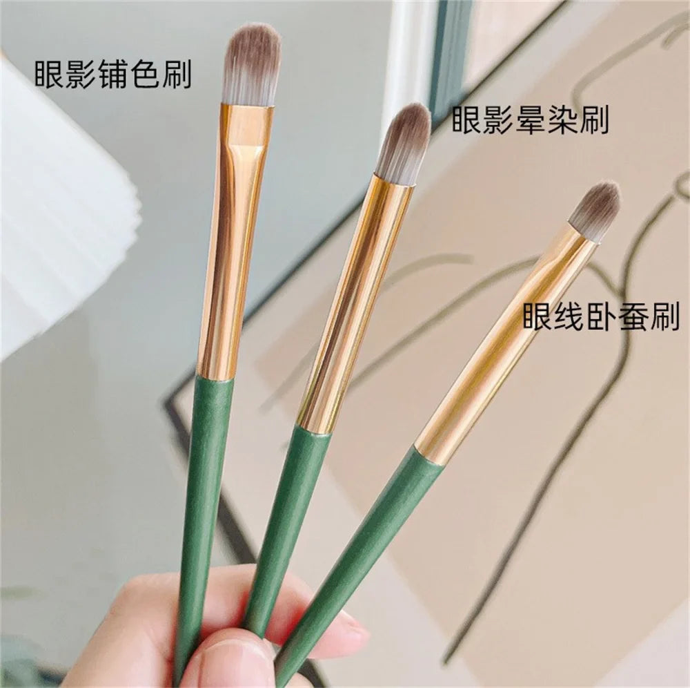 3PCS Eye Shadow Detail Brushes Soft Eyebrow Lying Silkworm Multifunction Makeup Brush Set Beauty Eyes Cosmetic Tools