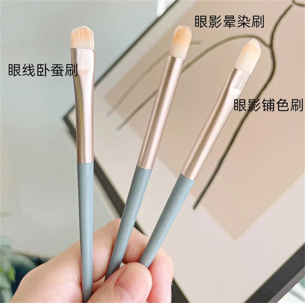 3PCS Eye Shadow Detail Brushes Soft Eyebrow Lying Silkworm Multifunction Makeup Brush Set Beauty Eyes Cosmetic Tools