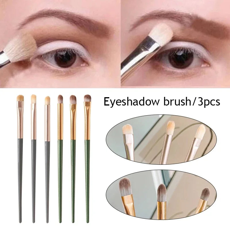 3PCS Eye Shadow Detail Brushes Soft Eyebrow Lying Silkworm Multifunction Makeup Brush Set Beauty Eyes Cosmetic Tools