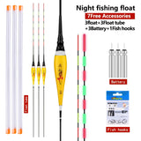 3PCS Luminous Fishing Floats+3 CR425+3 Float Tubes+1 Bag Hooks Night Nano Buoy Electric Boya Fresh Water Fishing Tool Accessorie