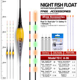 3PCS Luminous Fishing Floats+3 CR425+3 Float Tubes+1 Bag Hooks Night Nano Buoy Electric Boya Fresh Water Fishing Tool Accessorie