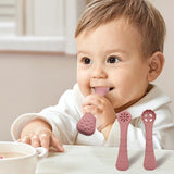 3PCS Silicone Spoon Fork For Baby Utensils Set Feeding Food Toddler Learn To Eat Training Soft Fork Cutlery Children's Tableware