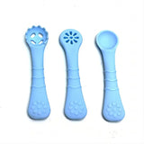 3PCS Silicone Spoon Fork For Baby Utensils Set Feeding Food Toddler Learn To Eat Training Soft Fork Cutlery Children's Tableware