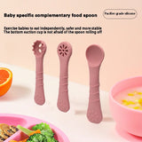 3PCS Silicone Spoon Fork For Baby Utensils Set Feeding Food Toddler Learn To Eat Training Soft Fork Cutlery Children's Tableware