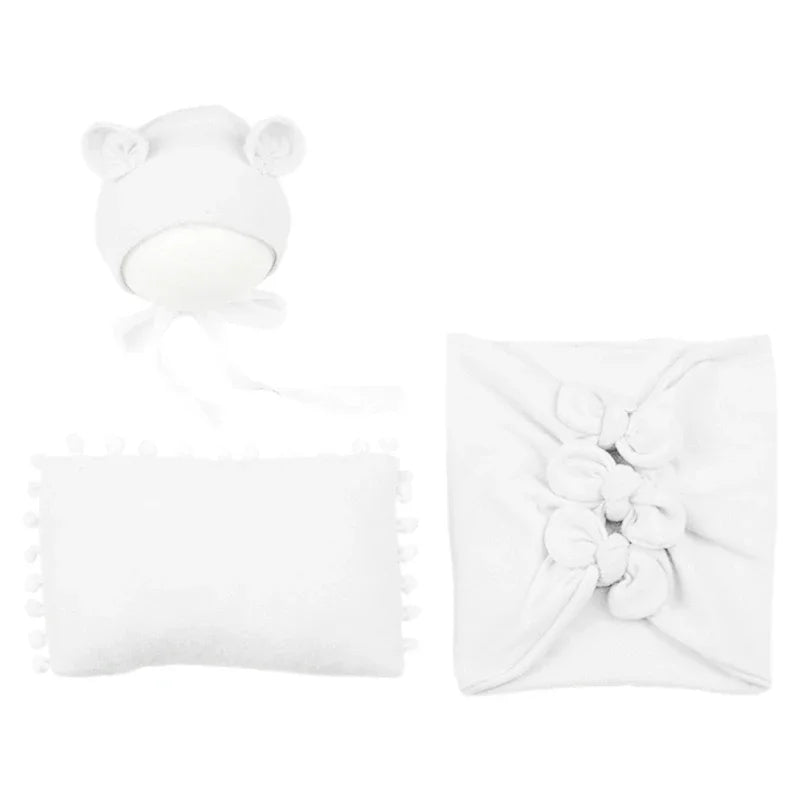 3Pcs/Set Baby Hat Pillow Wraps Newborn Photography Props Infants Photo Shooting Accessories Fotografia Photo Props Backdrop