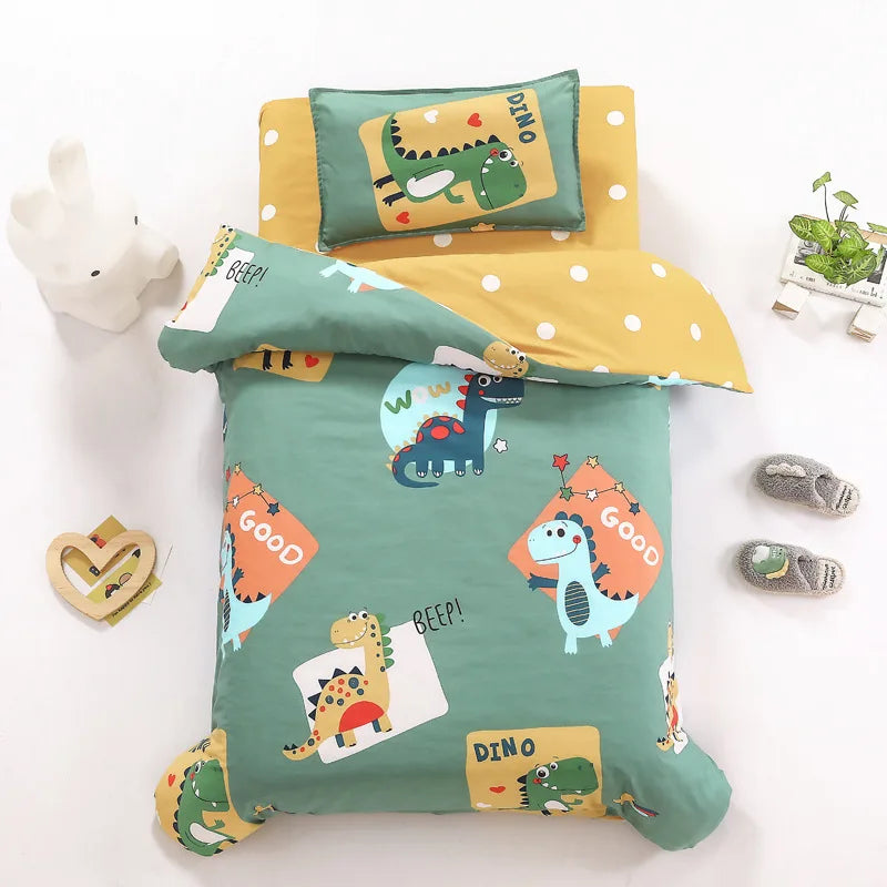 3pcs Baby Bedding Set For Baby Kindergarten Crib Bed Linen Kit Quilt Duvet Cover Pillowcase Mattress Sheet Bedspread  CP12