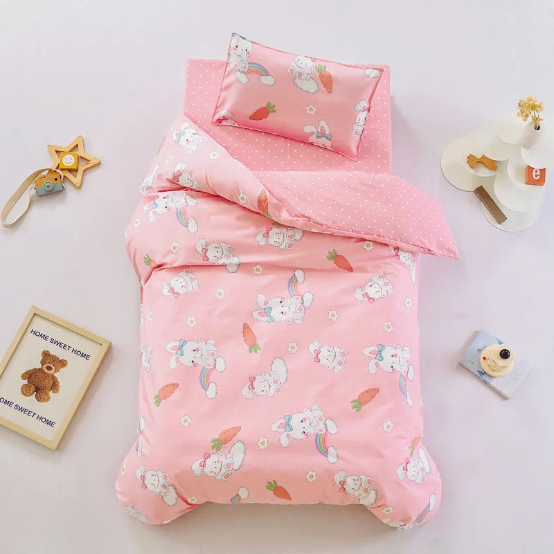 3pcs Baby Bedding Set For Baby Kindergarten Crib Bed Linen Kit Quilt Duvet Cover Pillowcase Mattress Sheet Bedspread  CP12