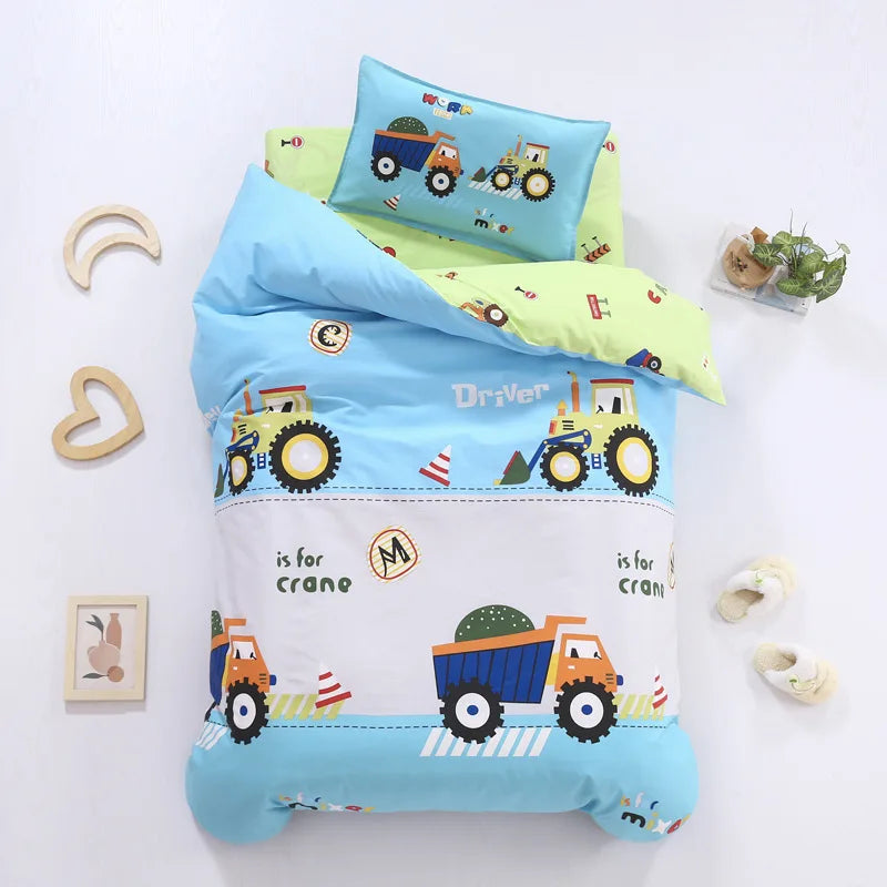 3pcs Baby Bedding Set For Baby Kindergarten Crib Bed Linen Kit Quilt Duvet Cover Pillowcase Mattress Sheet Bedspread  CP12