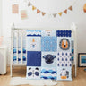 3pcs Microfiber Crib Bedding Set Forest And Animal Designs For Boys and Girls Baby Quilt Includes Quilt Crib Sheet, Crib Skirt