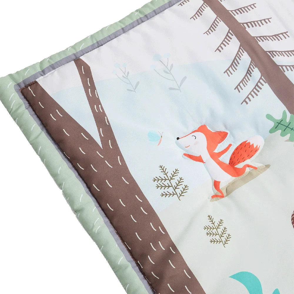 3pcs Microfiber Crib Bedding Set Forest And Animal Designs For Boys and Girls Baby Quilt Includes Quilt Crib Sheet, Crib Skirt