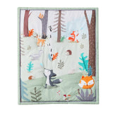 3pcs Microfiber Crib Bedding Set Forest And Animal Designs For Boys and Girls Baby Quilt Includes Quilt Crib Sheet, Crib Skirt