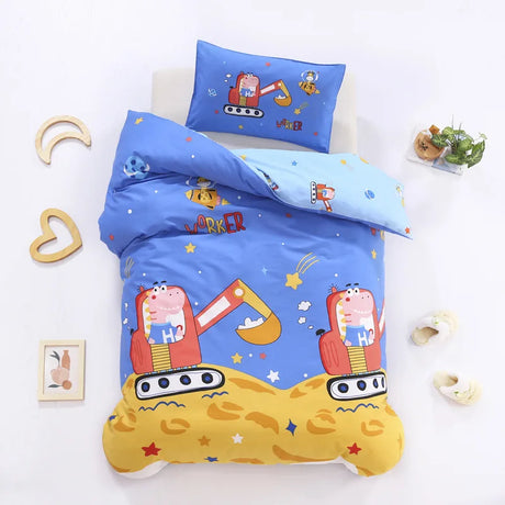 3pcs/set Cartoon Cotton Bedding Set Crib Linen Kit Kindergarten Bed Sheet Pillowcase Duvet Cover Without Filler  CP27