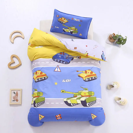 3pcs/set Cartoon Cotton Bedding Set Crib Linen Kit Kindergarten Bed Sheet Pillowcase Duvet Cover Without Filler  CP27