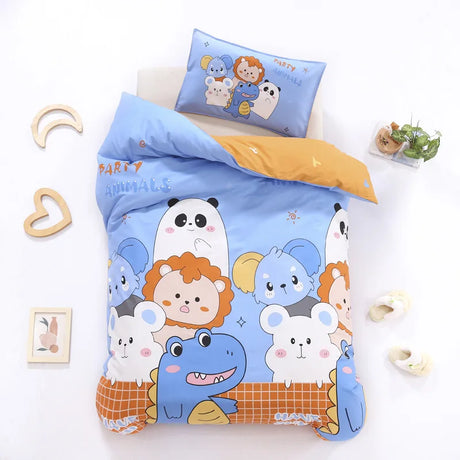 3pcs/set Cartoon Cotton Bedding Set Crib Linen Kit Kindergarten Bed Sheet Pillowcase Duvet Cover Without Filler  CP27