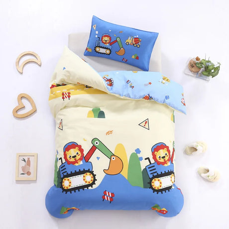 3pcs/set Cartoon Cotton Bedding Set Crib Linen Kit Kindergarten Bed Sheet Pillowcase Duvet Cover Without Filler  CP27