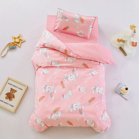 3pcs/set Cartoon Cotton Bedding Set Crib Linen Kit Kindergarten Bed Sheet Pillowcase Duvet Cover Without Filler  CP27