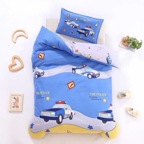 3pcs/set Cartoon Cotton Bedding Set Crib Linen Kit Kindergarten Bed Sheet Pillowcase Duvet Cover Without Filler  CP27