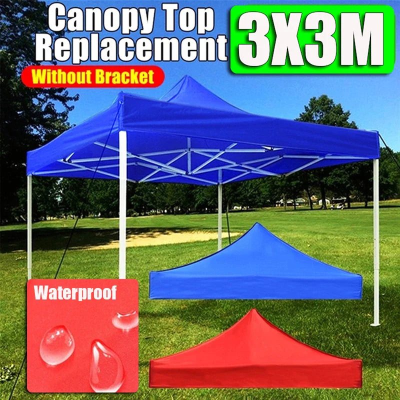 3x3M Outdoor Rainproof Sunscreen Tent Canopy Top Replacement Tent Patio Garden Gazebo Top Sun Shade Cover Outdoor Camp