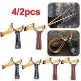 4/2PCS Strips Powerful Slingshot Sling Shot Camouflage Bow Catapult Outdoor Hunting Camping Three-ply rubber band Travel Kits