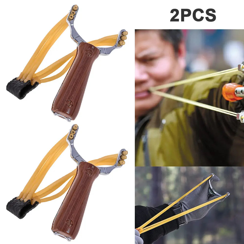 4/2PCS Strips Powerful Slingshot Sling Shot Camouflage Bow Catapult Outdoor Hunting Camping Three-ply rubber band Travel Kits