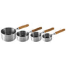 4/8Pcs Kitchen Baking Tools Bakeware Measuring Tools & Scales Set Stainless Steel Measuring Cups and Spoons With Wooden Handle