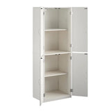 4-Door 5' Storage Cabinet, White Stipple