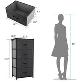 4 Drawers Dresser Shelf Organizer Bedroom Bedside Storage Tower Black Grey  Living Room Closet  Organize