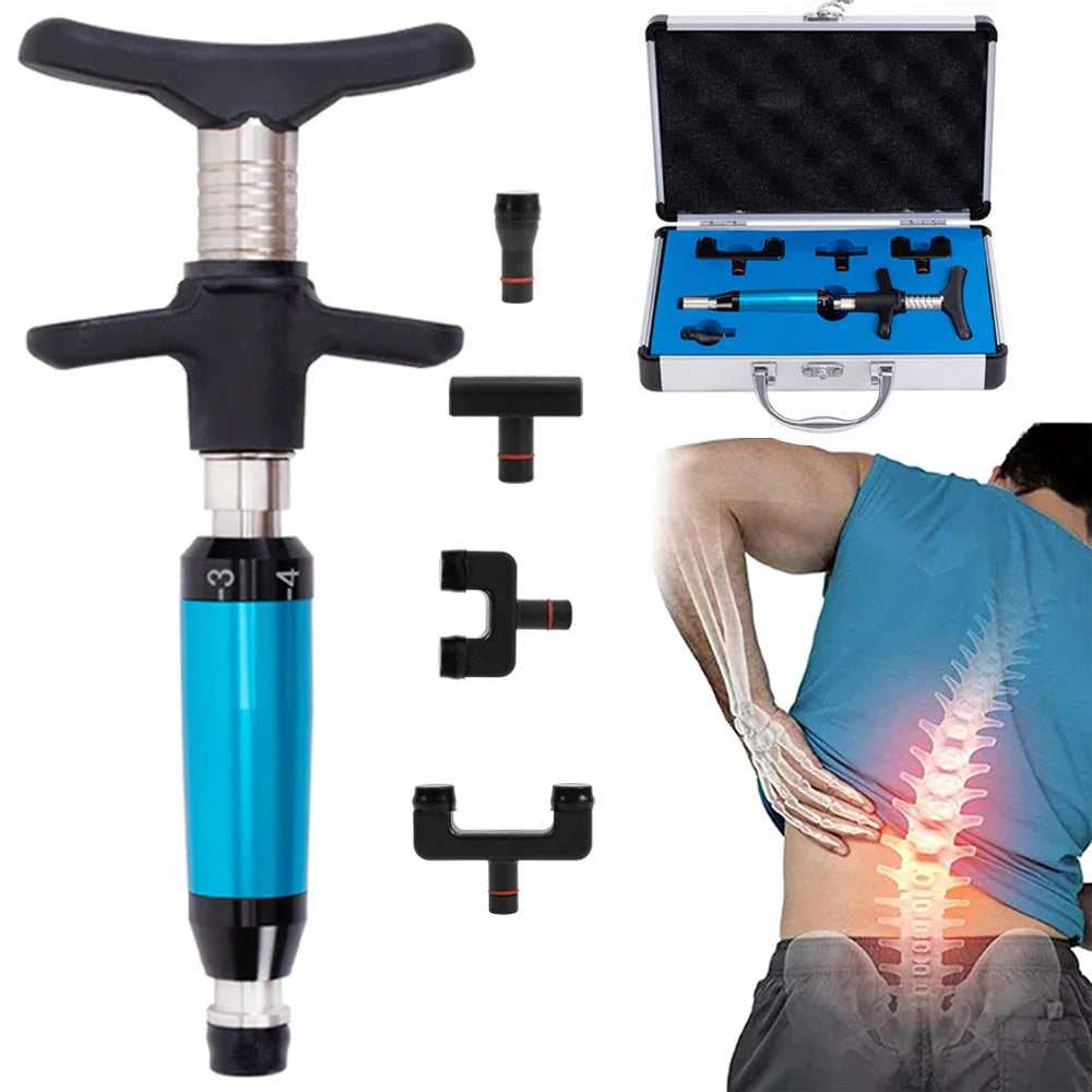 4 Heads Adjustable Intensity Correction Gun Activator Therapy Chiropractic Adjusting Instrument Fascia Massage Gun Health Care