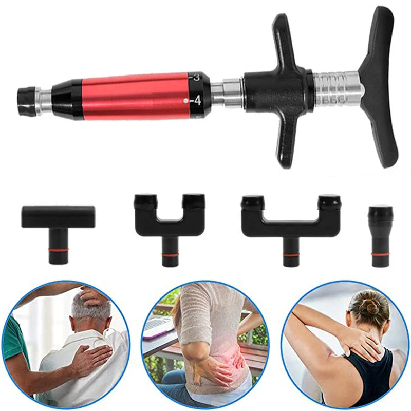 4 Heads Adjustable Intensity Correction Gun Activator Therapy Chiropractic Adjusting Instrument Fascia Massage Gun Health Care