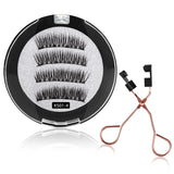 4 PCS-Reusable Magnetic False Eyelashes with Eyelash Curler 4 Magnets 3D Fake Eyelash Extension Self-adhesive Eye Makeup Tools