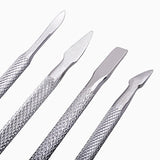 4 Pcs/Set steel Double-ended Cuticle Pusher Dead Skin Remover Manicure cleaner Care nails art tool All for manicure set