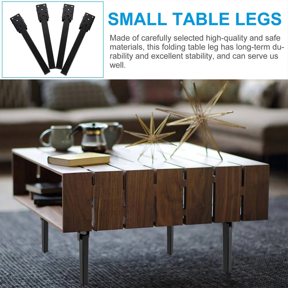 4 Pcs Square Tube Base Folding Furniture Leg Computer Bed Table Laptop Legs Accessories Iron Replacement Couch Desk