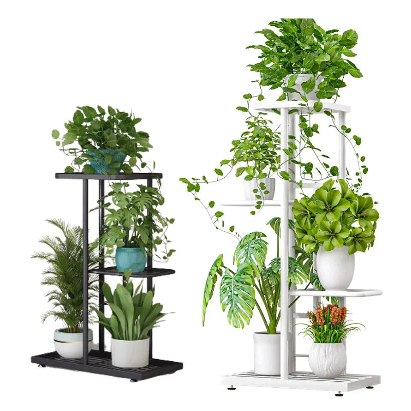 4 Tier 5 Potted Plant Stand Metal Flower Pot Holder Storage Rack Flower Display Stand for Indoor Garden Decor  Flowerpot Shelf