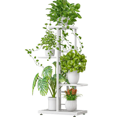 4 Tier 5 Potted Plant Stand Metal Flower Pot Holder Storage Rack Flower Display Stand for Indoor Garden Decor  Flowerpot Shelf