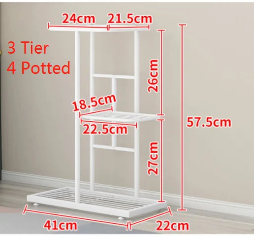 4 Tier 5 Potted Plant Stand Metal Flower Pot Holder Storage Rack Flower Display Stand for Indoor Garden Decor  Flowerpot Shelf