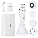 4 in 1 Electric Clean Facial Brush Face Tightening Exfoliating Cleansing Sonic Massager Cleaner with 4 Heads Kit face Skin Care