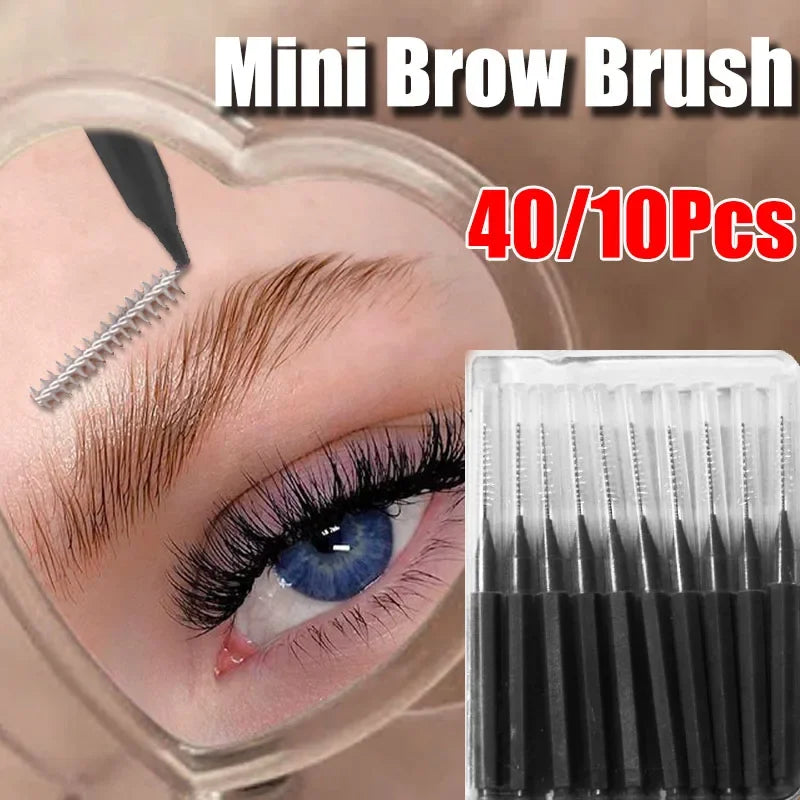 40/10Pcs Mini Eyebrow Brushes Brow Lift Tool Brow Perm Brush Eyelash Cromb for Lash Extension Accessories Beauty Makeup Tools